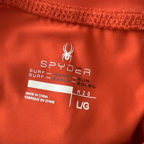Spyder Shirt Youth Large Orange Short Sleeve Dri-Fit Surf Sun Activewear Tee - Picture 3 of 10